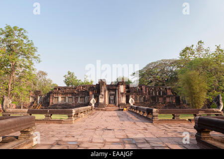 The naga bridge of Prasat Hin Phimai temple, Thailand Stock Photo