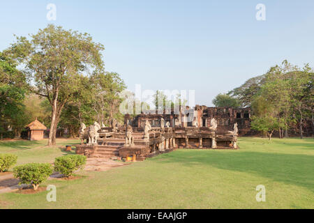 The naga bridge of Prasat Hin Phimai temple, Thailand Stock Photo