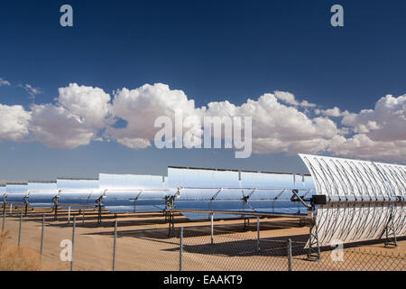 The 354 megawatts SEGS plant at Kramer Junction is the second largest solar thermal power plant in the world, mojave Desert, California, USA. Stock Photo