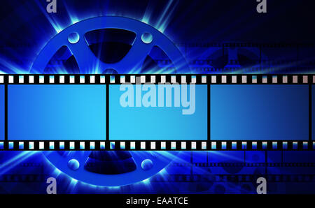 Films and film reel with shine Stock Photo