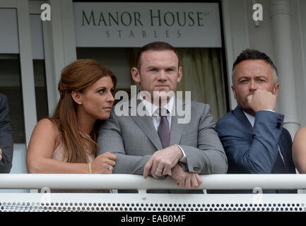 Boodles Ladies Day during the May Festival at Chester Racecourse  Featuring: Wayne Rooney,Coleen Rooney Where: Liverpool, United Kingdom When: 08 May 2014 Stock Photo