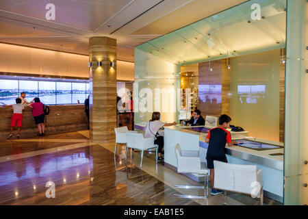 Miami Florida,Intercontinental,hotel hotels lodging inn motel motels,lobby,front desk check in reception reservation reservations register,check in,re Stock Photo