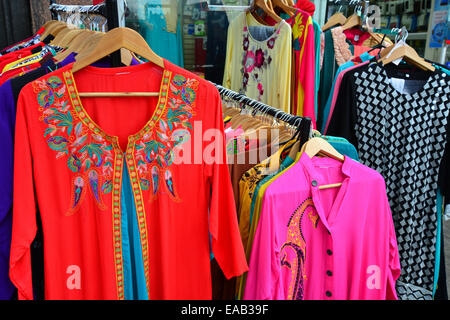 Traditional Indian clothes in shop, The Broadway, Southall, London Borough of Ealing, Greater London, England, United Kingdom Stock Photo