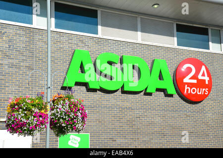 ASDA Supermarket sign, The Feltham Centre, Feltham, London Borough of Hounslow, Greater London, England Stock Photo