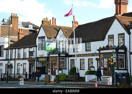 18th century The White Horse Hotel, High Street, Dorking, Surrey, England, United Kingdom Stock Photo