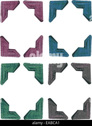 Four Photo Corners isolated on white Stock Vector