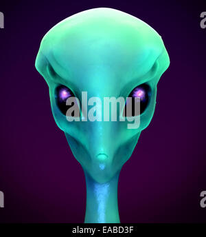 3d render of an alien,  Extraterrestrial Visitor Stock Photo