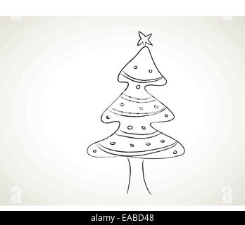 Christmas tree drawing Stock Vector