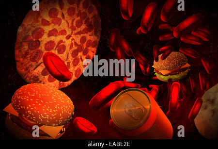 Cholesterol blocked artery, medical concept Stock Photo