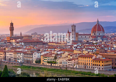 Florence. Image of Florence, Italy during beautiful sunset. Stock Photo
