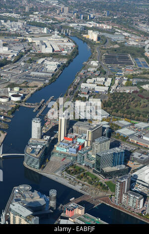 An aerial view of MediaCityUK in Salford, new home of the BBC Stock Photo