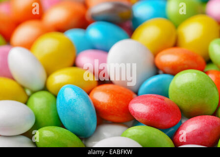 Colorful chocolate candies isolated on white Stock Photo