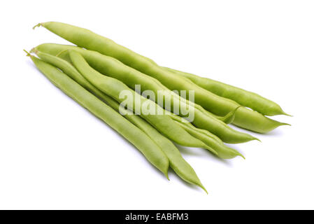 Fresh green beans isolated on white Stock Photo