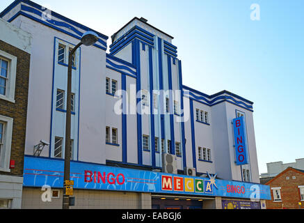 Art Deco facade of Mecca Bingo Hall, King Street, Watford, Hertfordshire, England, United Kingdom Stock Photo