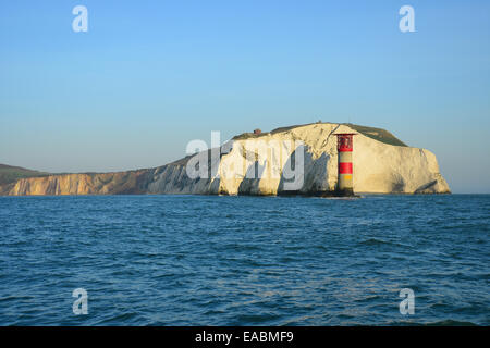 The Needles and Needles Lighthouse, Isle of Wight, England, United Kingdom Stock Photo