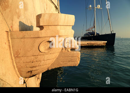 Ponte San Biasio delle Catene and Sailing Yacht Nativa in Venice Stock Photo