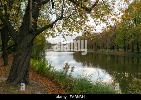 Warsaw, Poland - October 20, 2014: Palace on the Water - the summer residence of the last Polish King Stanislaus Augustus Poniat Stock Photo