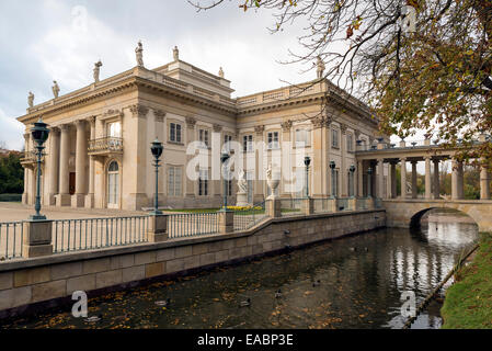 Warsaw, Poland - October 20, 2014: Palace on the Water - the summer residence of the last Polish King Stanislaus Augustus Poniat Stock Photo