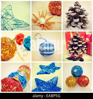 a collage of different pictures of christmas ornaments and items Stock Photo