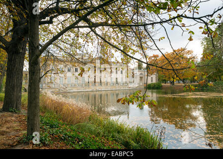 Warsaw, Poland - October 20, 2014: Palace on the Water - the summer residence of the last Polish King Stanislaus Augustus Poniat Stock Photo