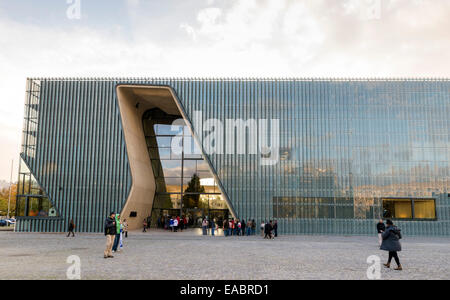 WARSAW, POLAND - OCTOBER 20, 2014: Museum of the history of polish Jews - building designed by Finnish architect Rainer Mahlamak Stock Photo