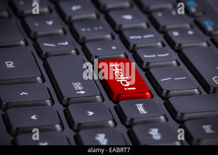 RED HELP button at computer keyboard Stock Photo
