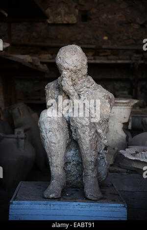 Roman victim in the lost city of  Pompeii, Italy Stock Photo