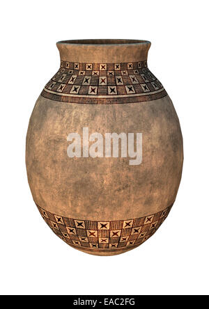 3D digital render of an old African urn isolated on white background Stock Photo