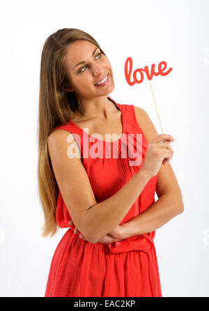 Young woman dreaming love Stock Photo