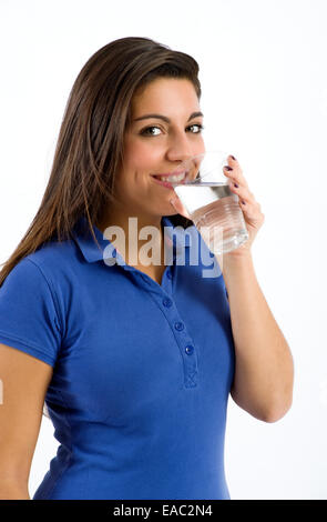 https://l450v.alamy.com/450v/eac2n4/young-woman-standing-drinking-a-glass-of-fresh-water-eac2n4.jpg