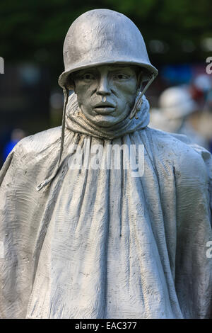 The Korean War Veterans Memorial is located in Washington, D.C.'s West Potomac Park, southeast of the Lincoln Memorial and just Stock Photo