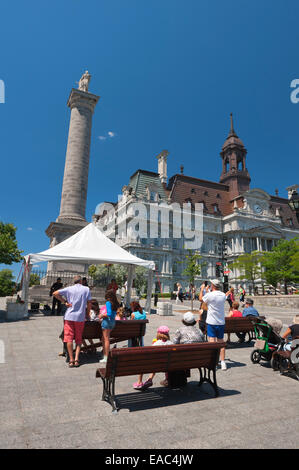 Place Jacques-Cartier, Old Montreal, province of Quebec, Canada. Stock Photo