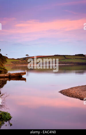 Loe Pool; Sunset; Cornwall; UK Stock Photo