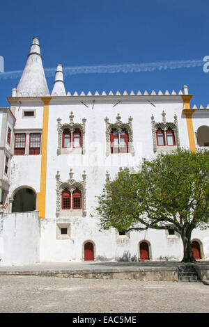 The Palace of Sintra, also called Town Palace (Palácio da Vila) Lisbon District of Portugal. Stock Photo