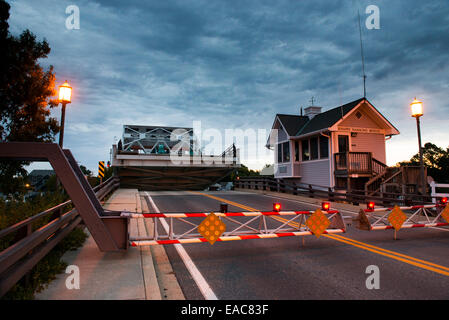 Early morning at the bridge from Knapps Narrows to Tilghman Island, Talbot County Maryland USA Stock Photo