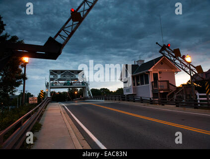 Early morning at the bridge from Knapps Narrows to Tilghman Island, Talbot County Maryland USA Stock Photo
