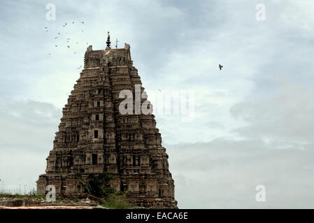 Virupaksha Temple, located in Hampi, in the state of Karnataka, South India, part of a group of Monuments designated a UNESCO Wo Stock Photo