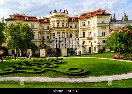 Prague Lobkowicz Palace in the Lesser Town, German Embassy, Prague, Czech Republic Stock Photo