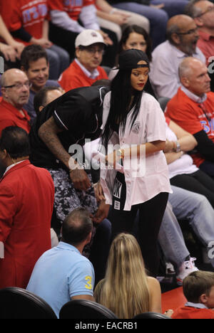 Celebrities watch the Los Angeles Clippers vs. the Memphis Grizzlies at