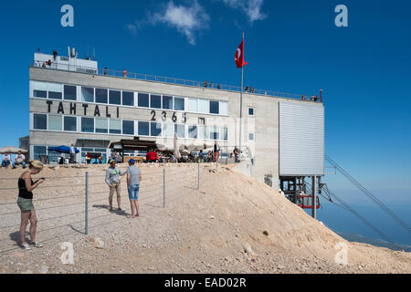 Top of Tahtalı Dagi mountain, 2366 m, mountain station of the cable car, built as a Turkish-Swiss cooperation in 2007 Stock Photo