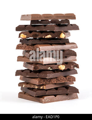 Chocolate bars, stacked Stock Photo