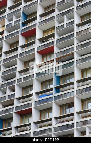 Unité d'Habitation, Housing Unit, designed by the architect Le Corbusier, Firminy, Rhône-Alpes, France Stock Photo