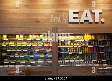 Food & drink for sale in the Interior of 'Let's Eat' cafe and take away Manchester UK Stock Photo