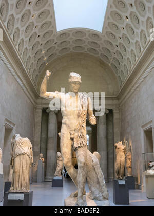 Marble Statue of a Wounded Warrior, Metropolitan Museum of Art, NYC Stock Photo
