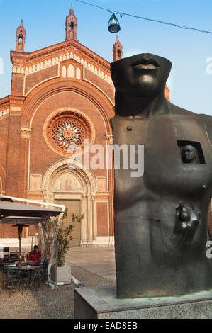 Italy, Lombardy, Milan, Santa Maria del Carmine Church, Sculpture by  Modern Sculptured Igor Mitoraj Stock Photo