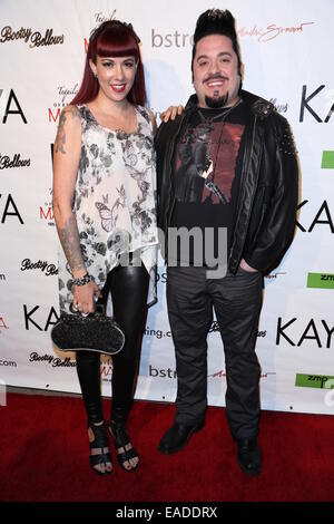 Kaya Jones, former Pussycat Doll, holds release party for her new album 'Rise of the Phoenix' at Bootsy Bellows in West Hollywood - Arrivals  Featuring: Rachel Federoff,Destin Pfaff Where: Los Angeles, California, United States When: 10 May 2014 Stock Photo