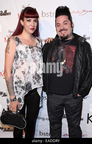 Kaya Jones, former Pussycat Doll, holds release party for her new album 'Rise of the Phoenix' at Bootsy Bellows in West Hollywood - Arrivals  Featuring: Rachel Federoff,Destin Pfaff Where: Los Angeles, California, United States When: 10 May 2014 Stock Photo