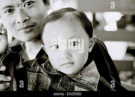 Portrait of Indonesian people in Jakarta in Java in Indonesia in Southeast Asia Far East. Childhood Child Reportage Photojournalism Travel Stock Photo