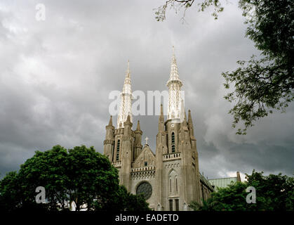 Our Lady of Assumption - Jakarta Catholic Cathedral building in Jakarta in Java in Indonesia in Southeast Asia Far East. Christianity Architecture Stock Photo