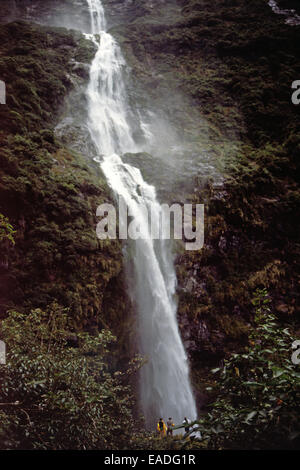 Sutherland Falls on the Milford Trek,South Island,New Zealand Stock Photo